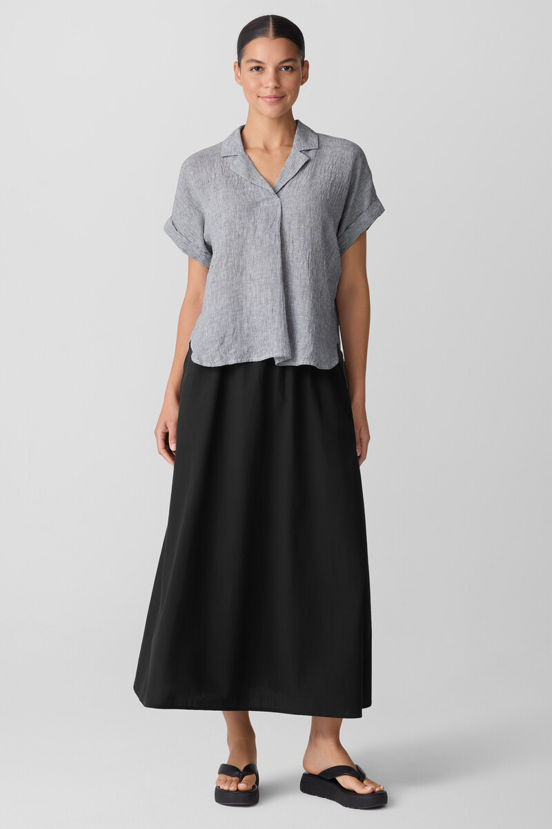 Washed Organic Cotton Poplin A-Line Skirt Washed Organic Cotton Poplin A-Line Skirt