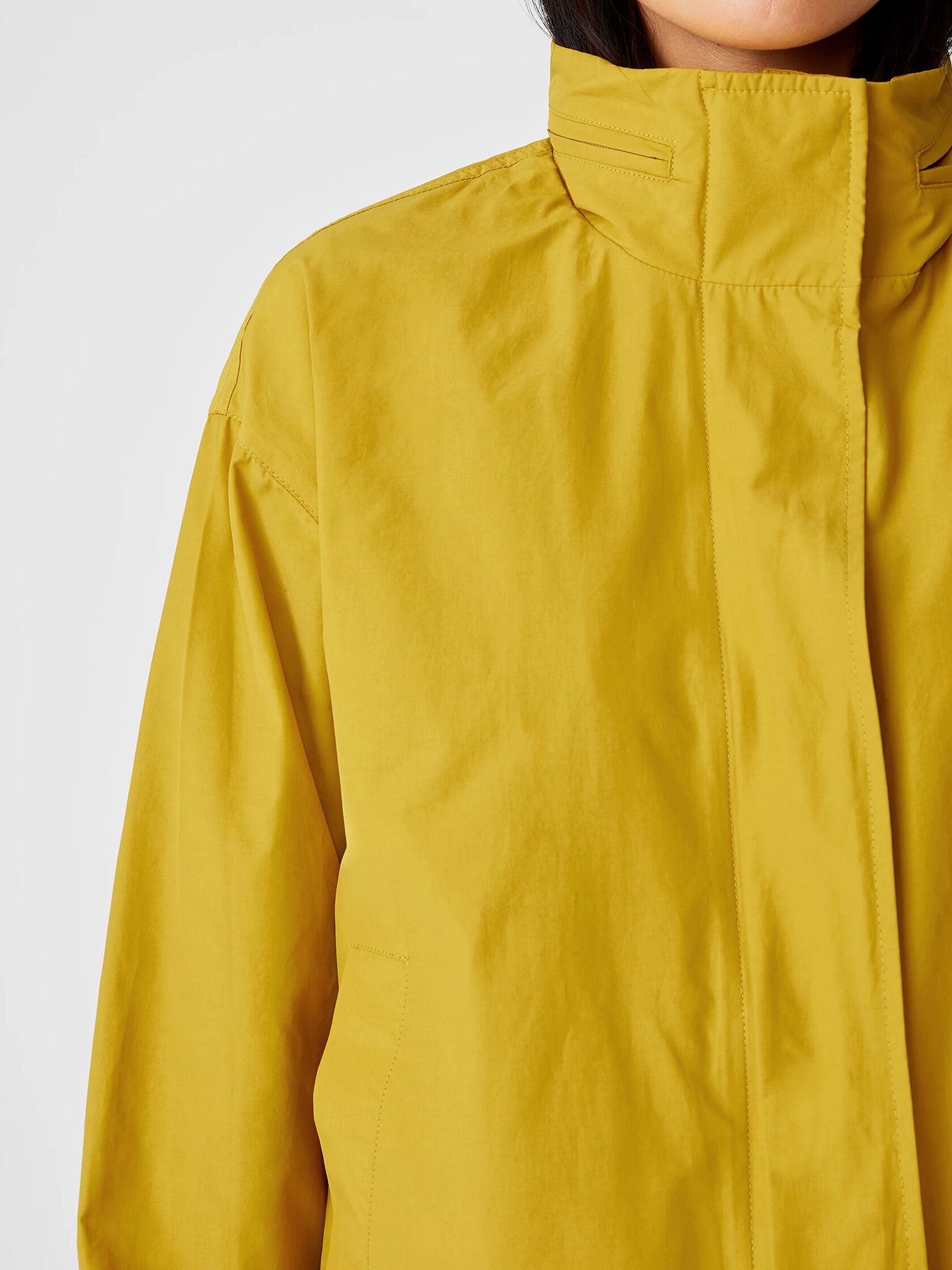 Light Organic Cotton Nylon Stand Collar Jacket