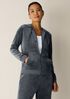 Cozy Velour Knit Hooded Jacket