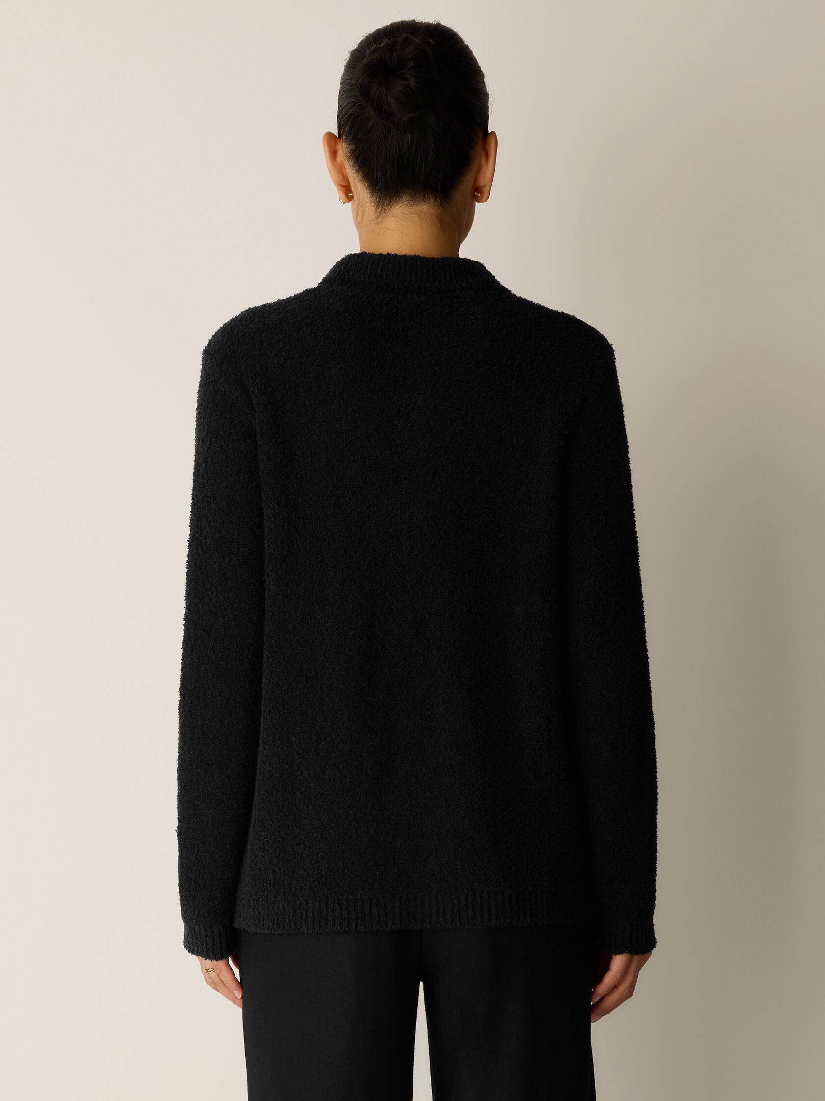 Organic Cotton Fluff Classic Collar Cardigan