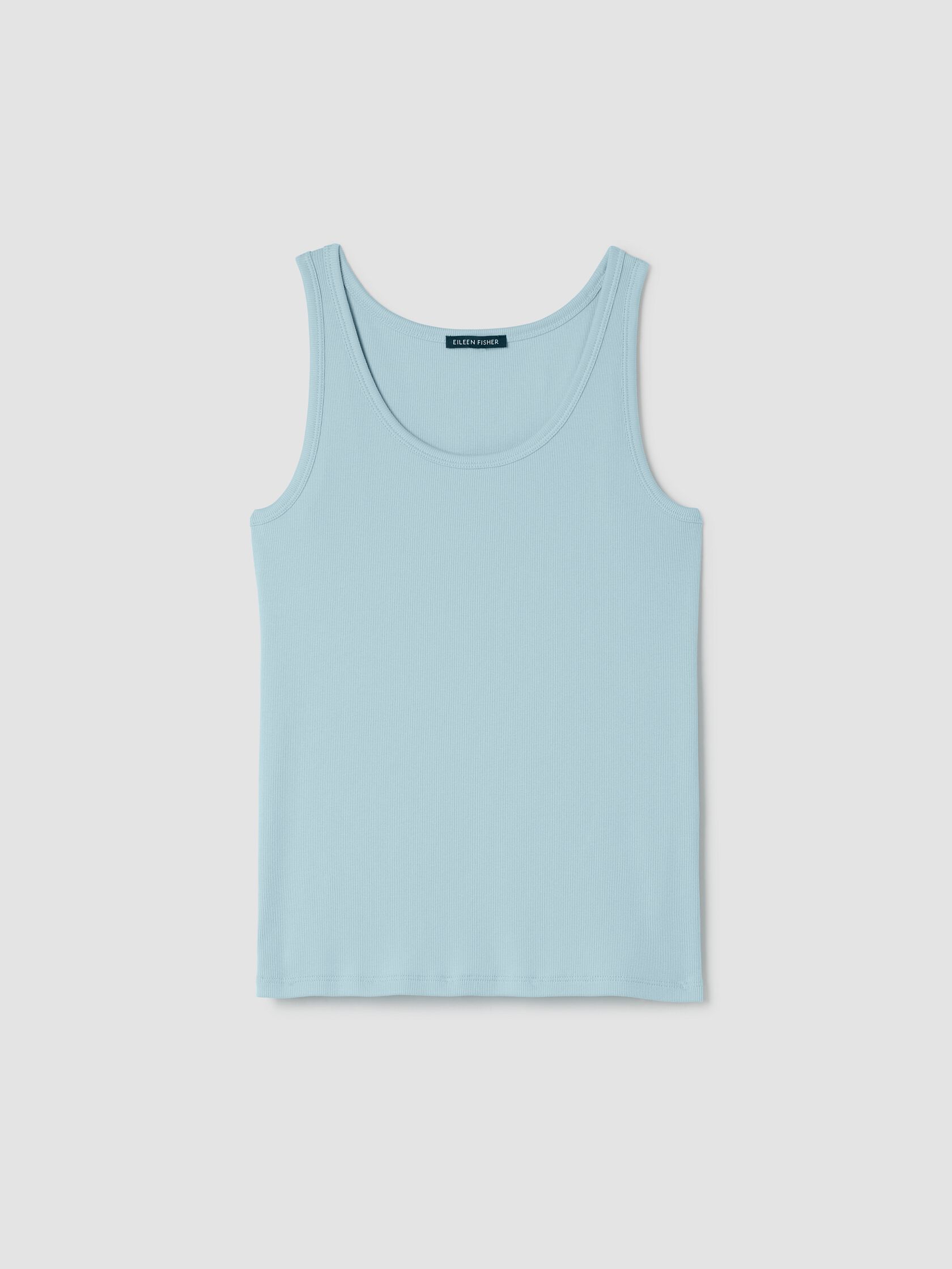 Organic Cotton Stretch Rib Scoop Neck Tank
