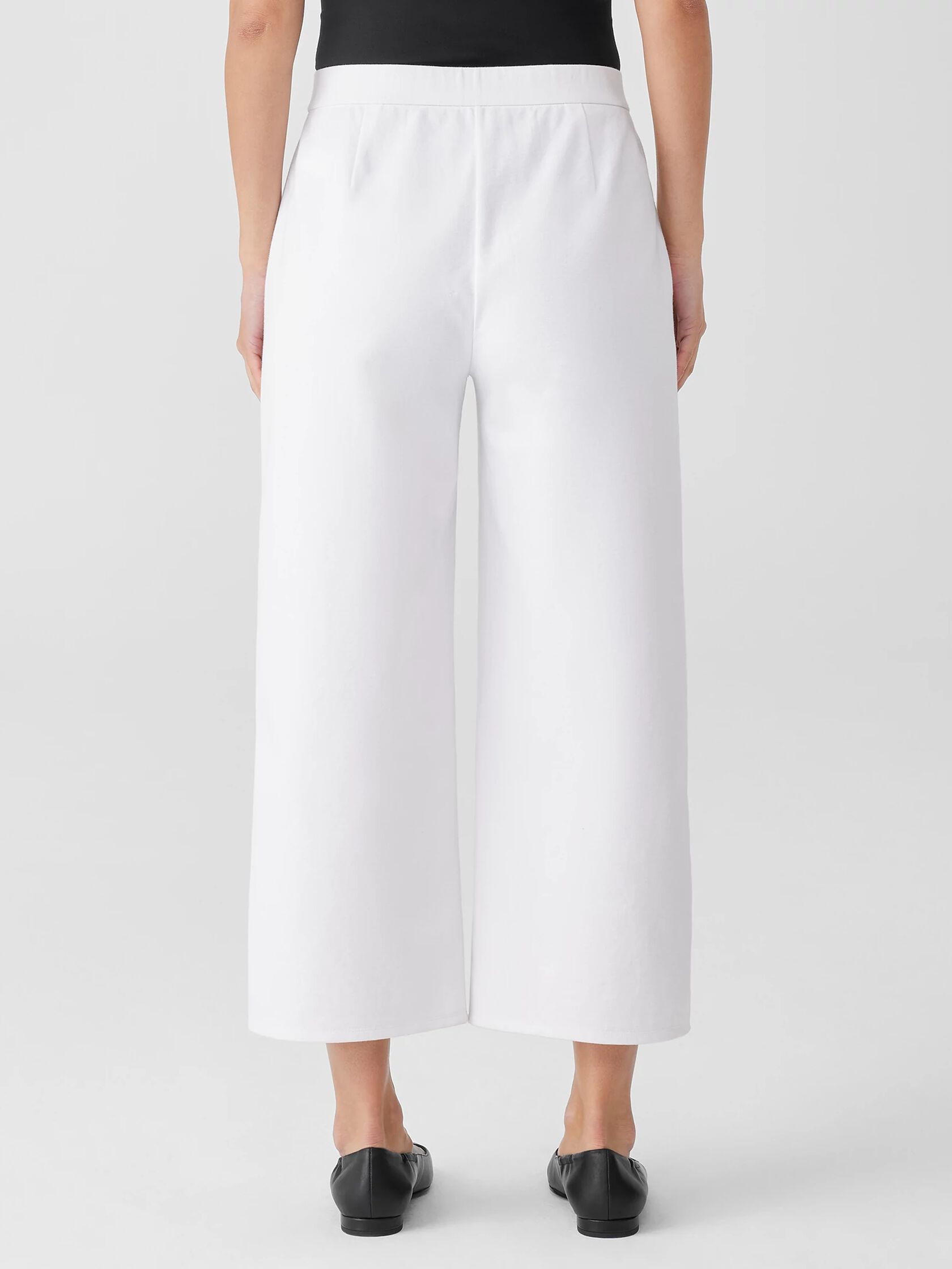 Cotton Blend Ponte Wide-Leg Pant