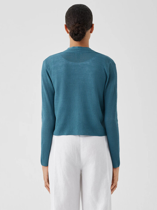 Organic Linen Cotton Airy Tuck Cropped Cardigan