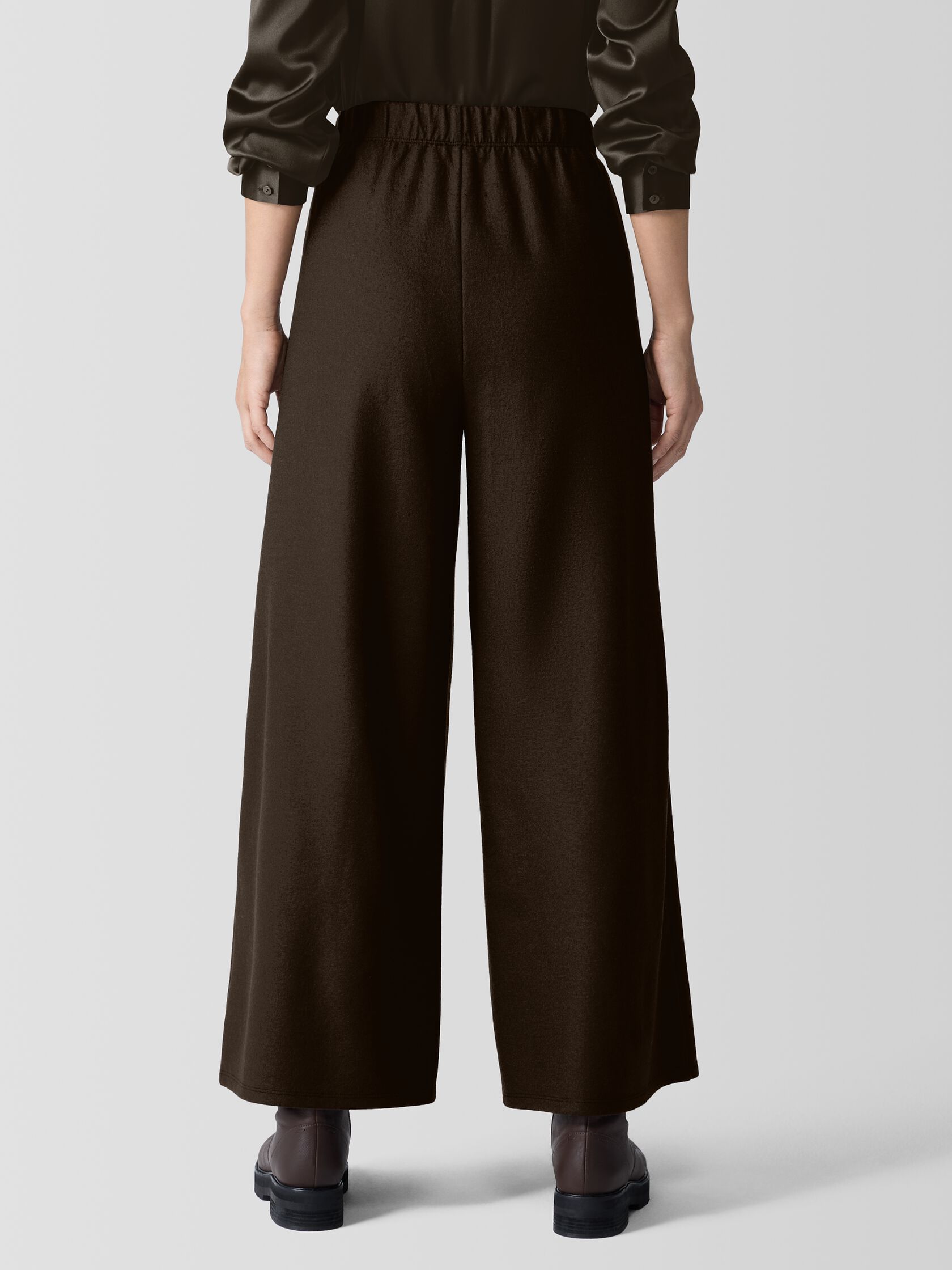 Felted Wool Jersey Wide-Leg Pant in Regenerative Wool