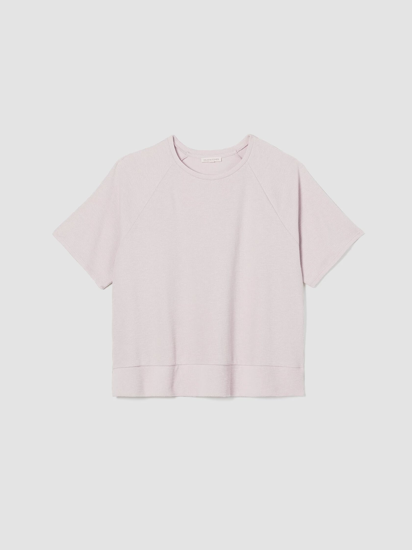 Organic Cotton Slubby Rib Knit Elbow-Sleeve Top