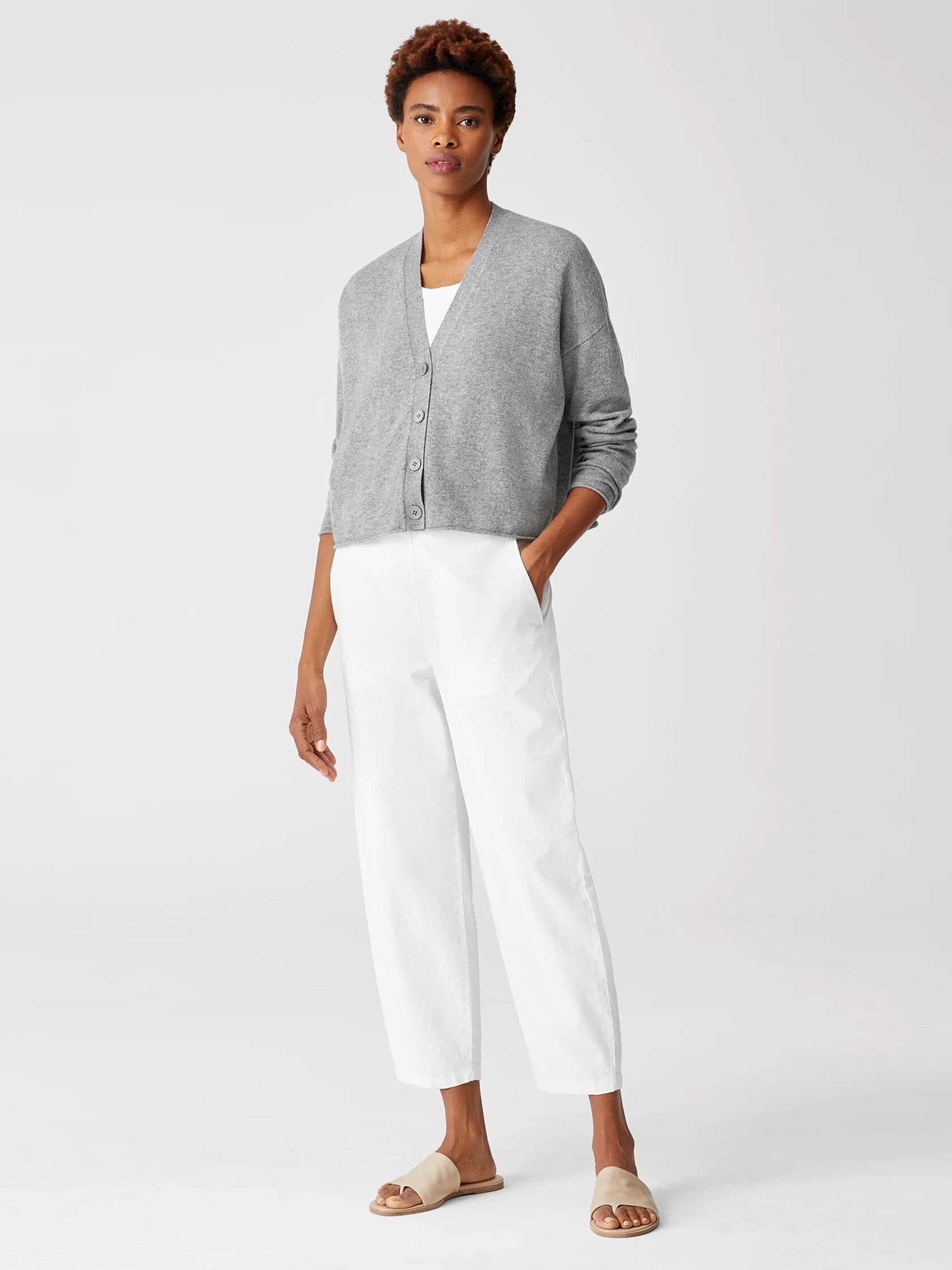 Italian Cashmere Cropped Cardigan