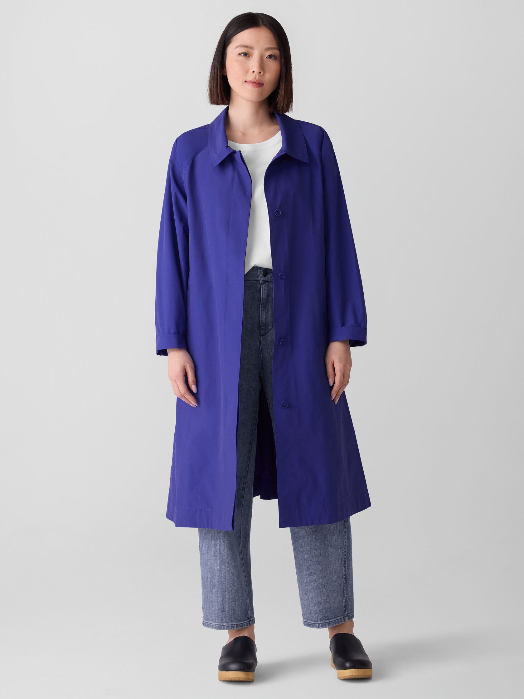 Light Cotton Nylon Classic Collar Coat