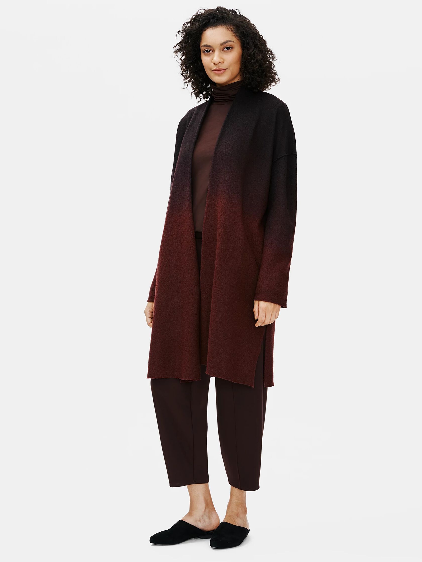 Ombre Boiled Wool Coat in Responsible Wool