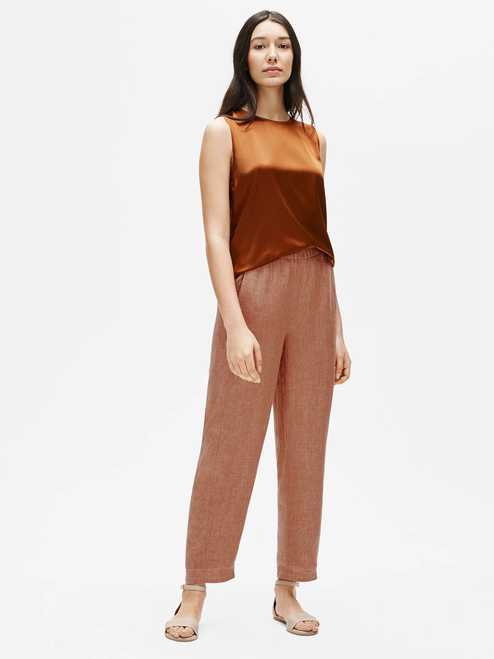 Washed Organic Linen Delave Lantern Pant