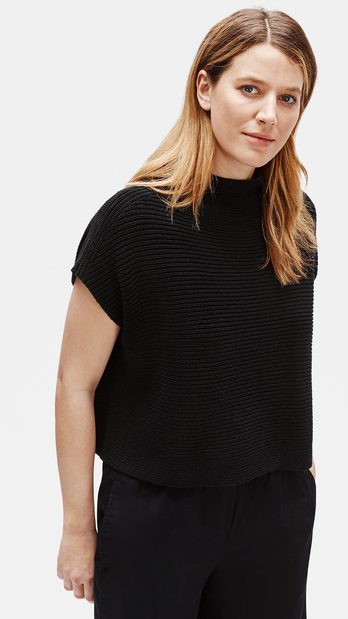 Eileen fisher funnel neck box top on sale
