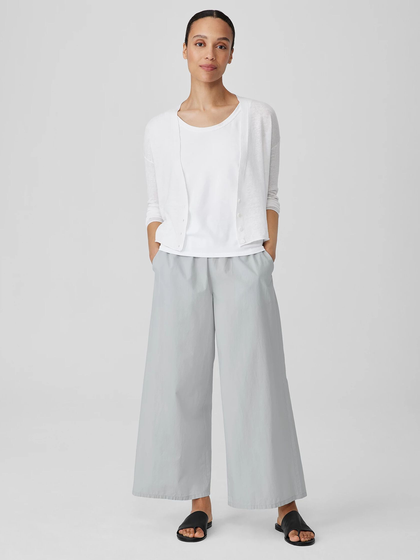 Organic Linen Cotton Cropped Cardigan