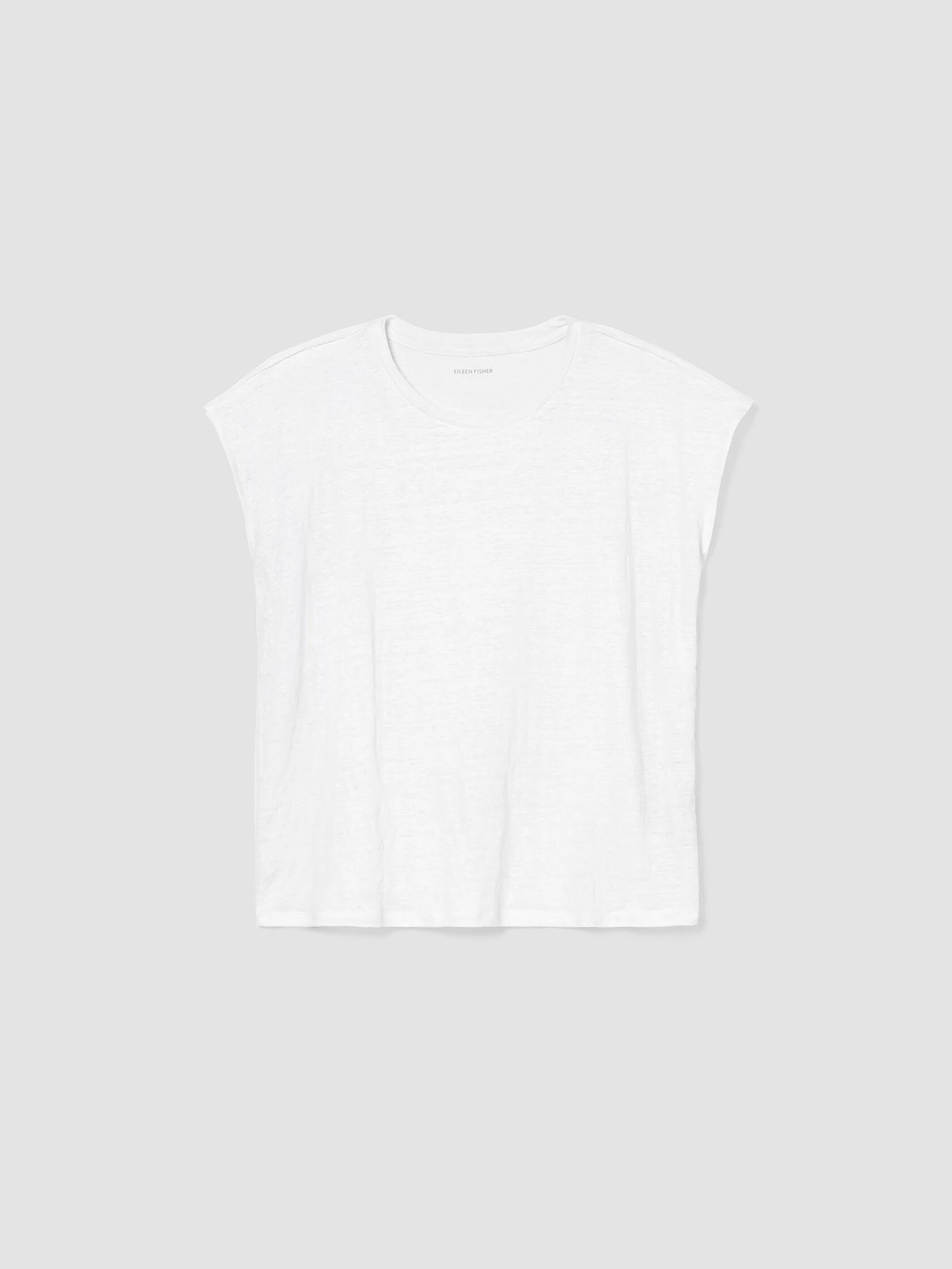 Organic Linen Jersey Shirred-Back Top