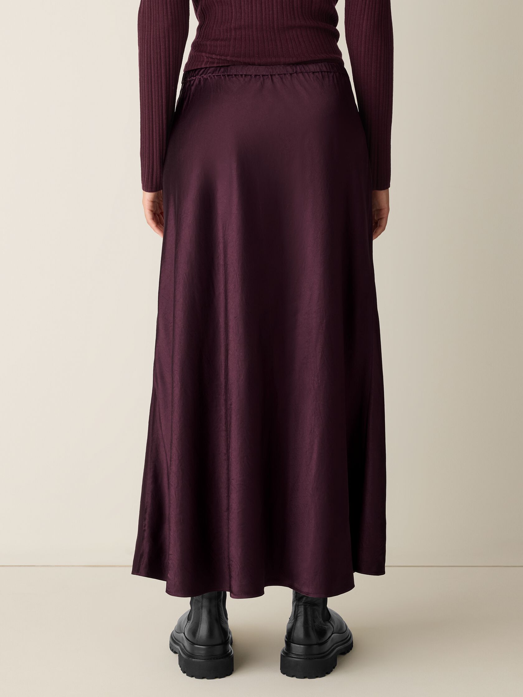 Textured Satin Slip Skirt