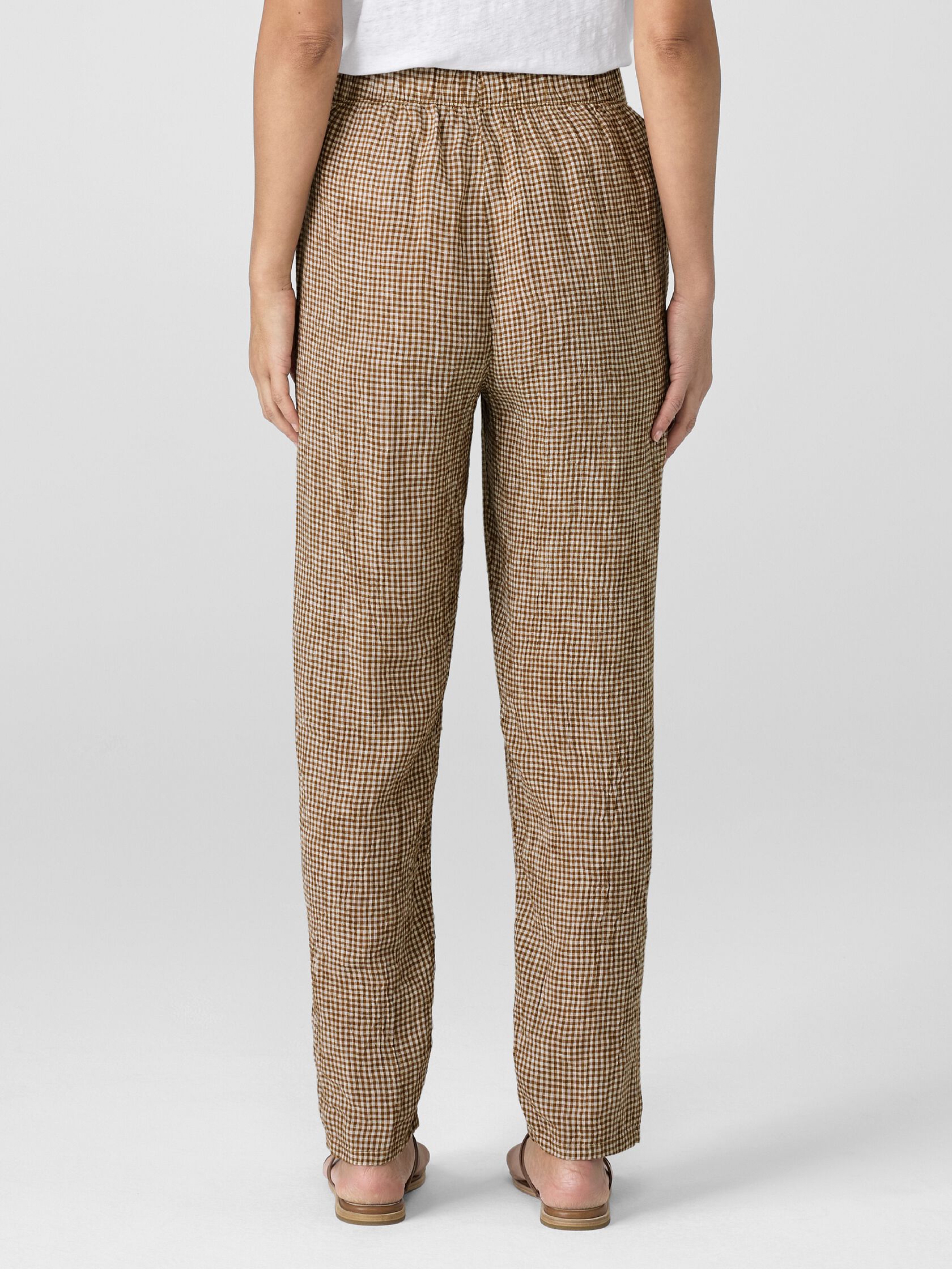 Puckered Organic Linen Tapered Pant