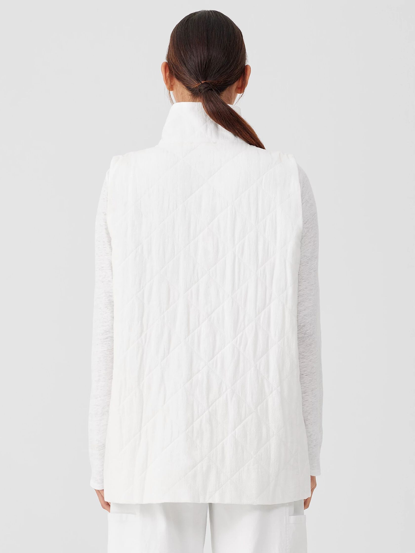 Organic Linen Cotton Crepe Quilted Vest