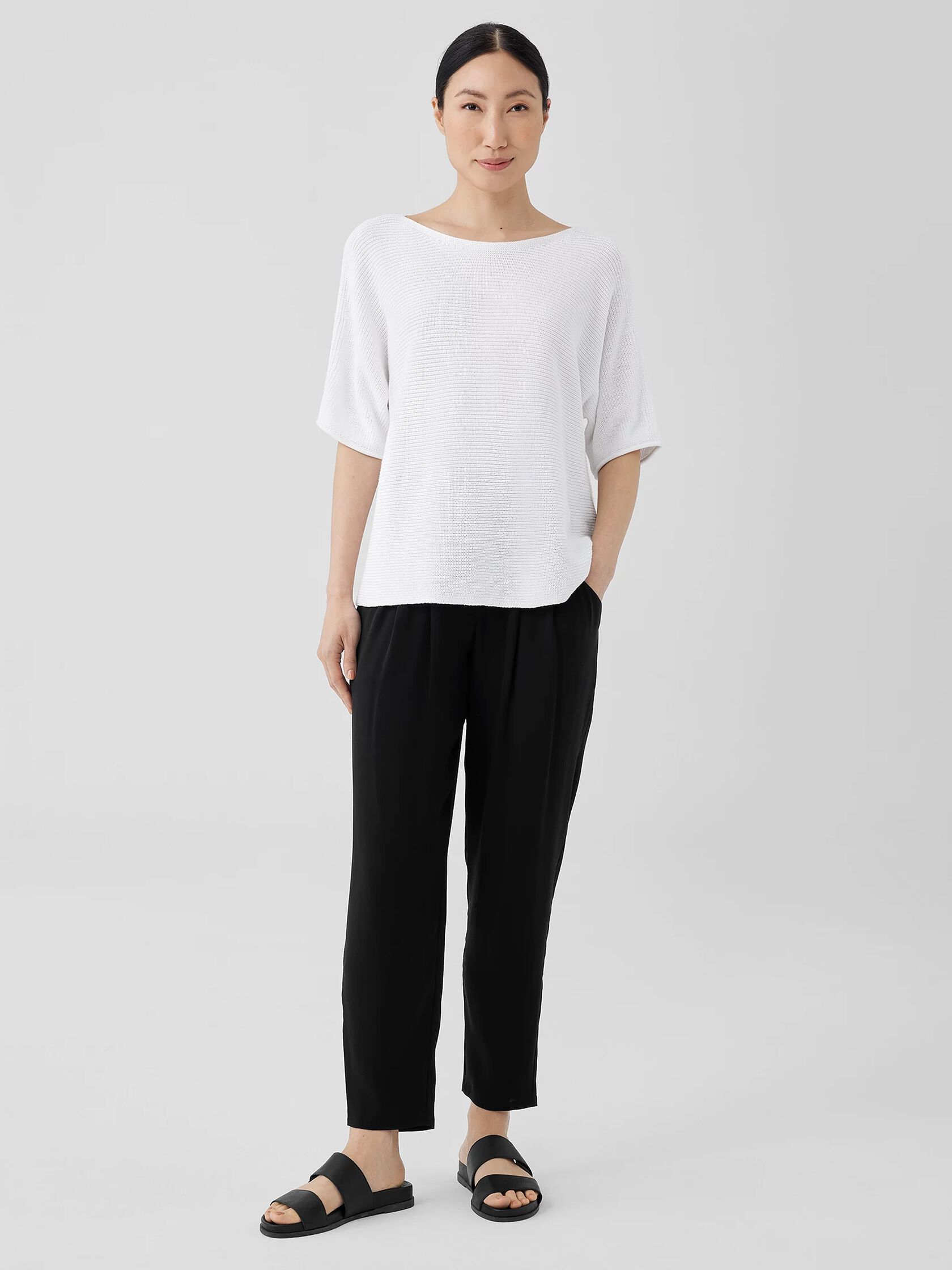 Peruvian Organic Cotton Crepe Bateau Neck Top