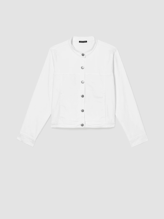 Organic Cotton Denim Stand Collar Jacket