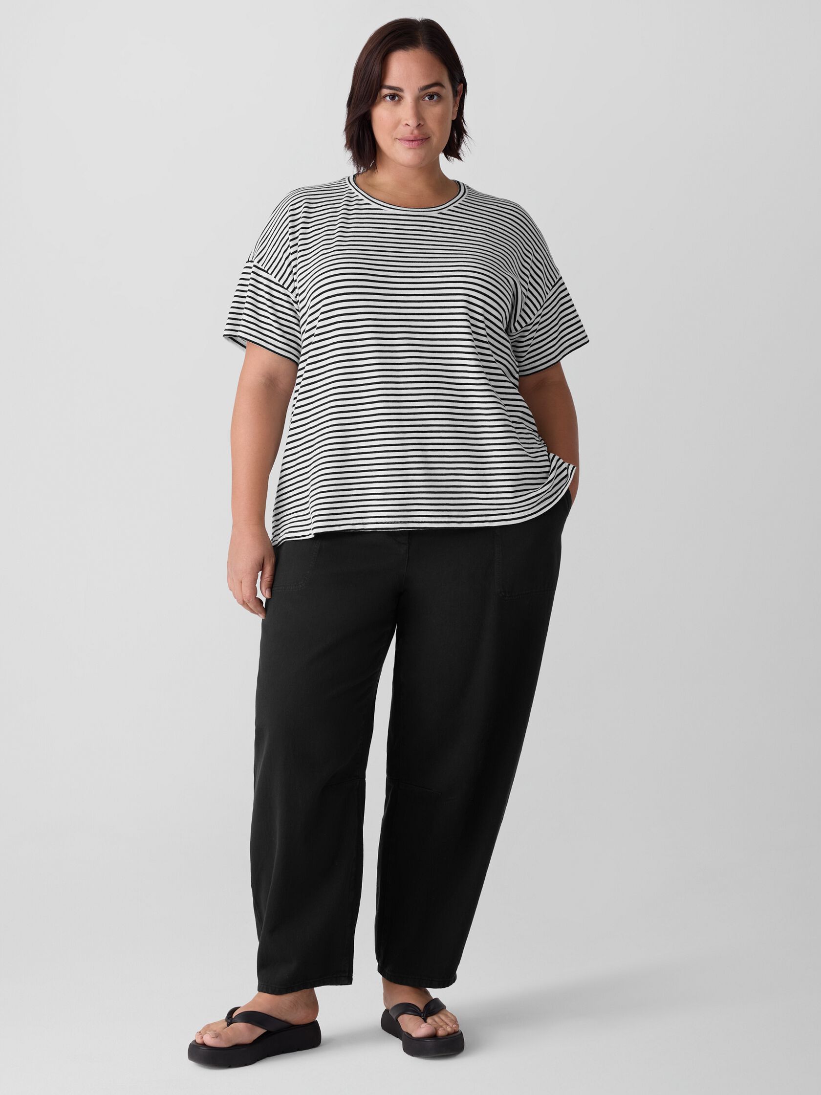 Striped Organic Cotton Slub Box-Top