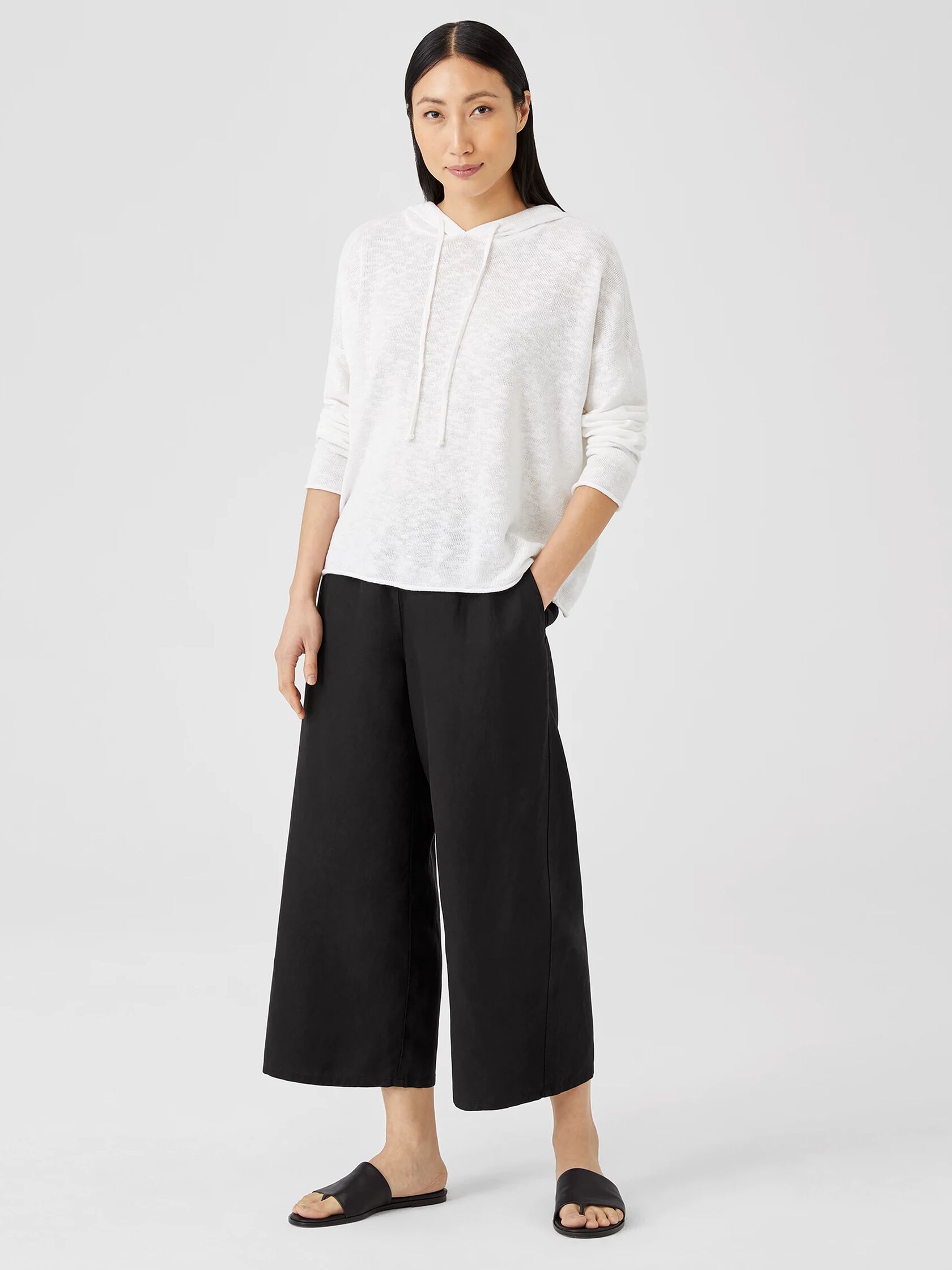 Linen Blend Wide-Leg Pant