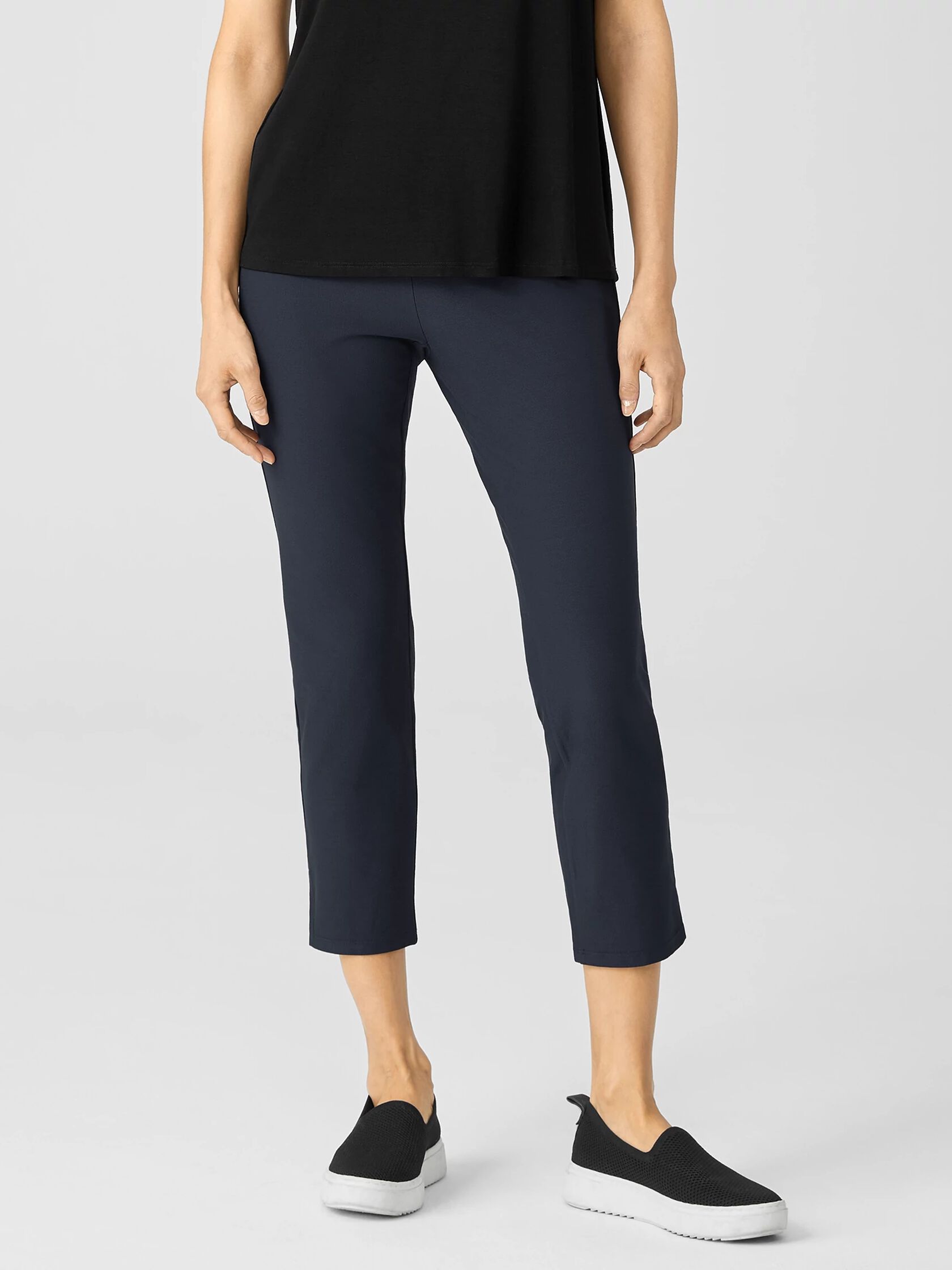 Washable Stretch Crepe Pant with Slits