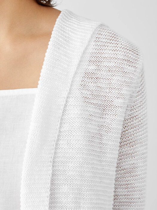 Organic Cotton Linen Slub Hooded Cardigan