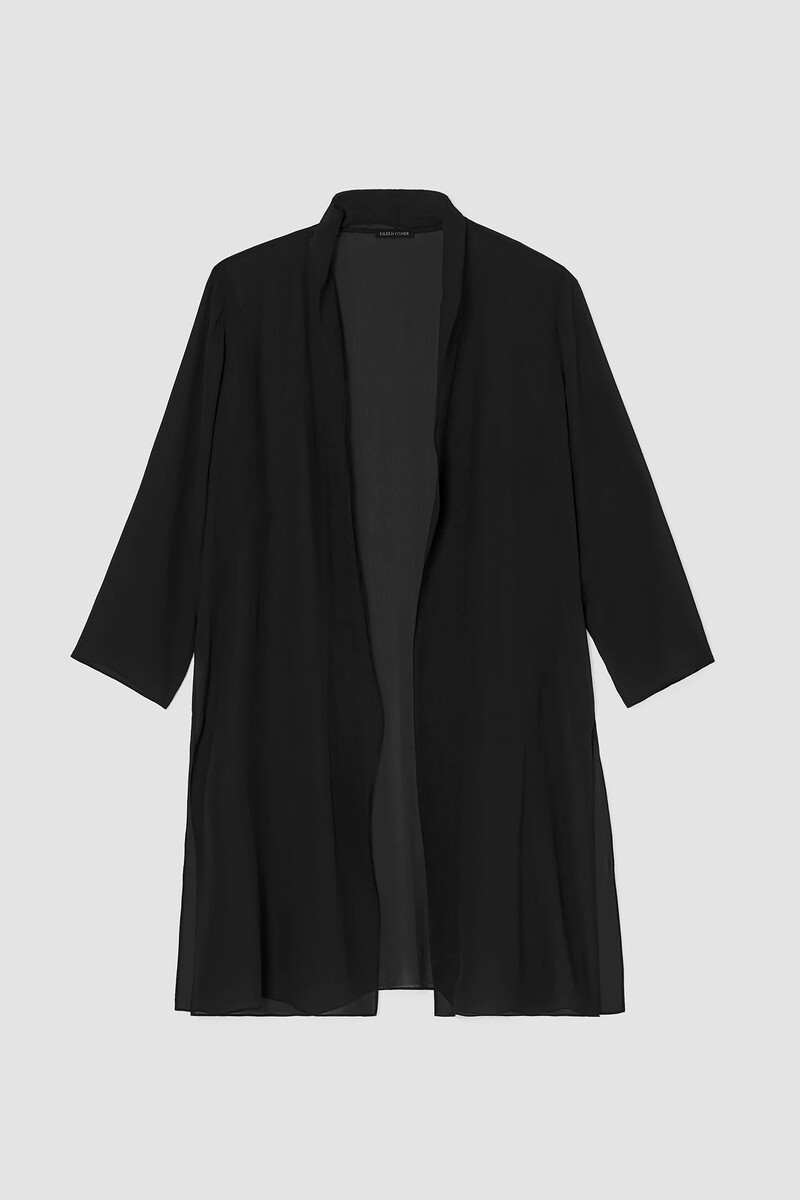 Sheer Silk Georgette High Collar Jacket Sheer Silk Georgette High Collar Jacket