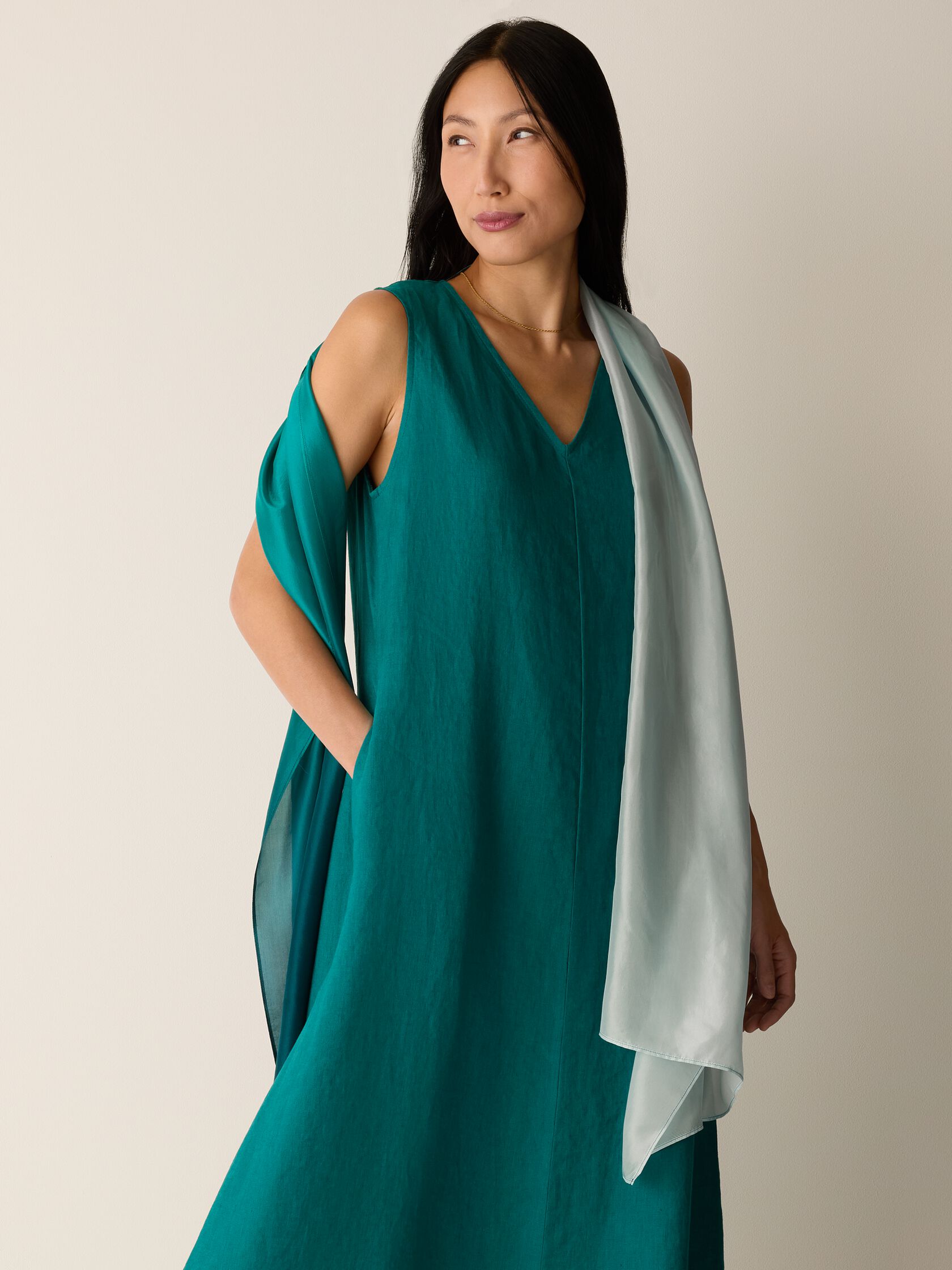 Hand-Dyed Organic Silk Scarf