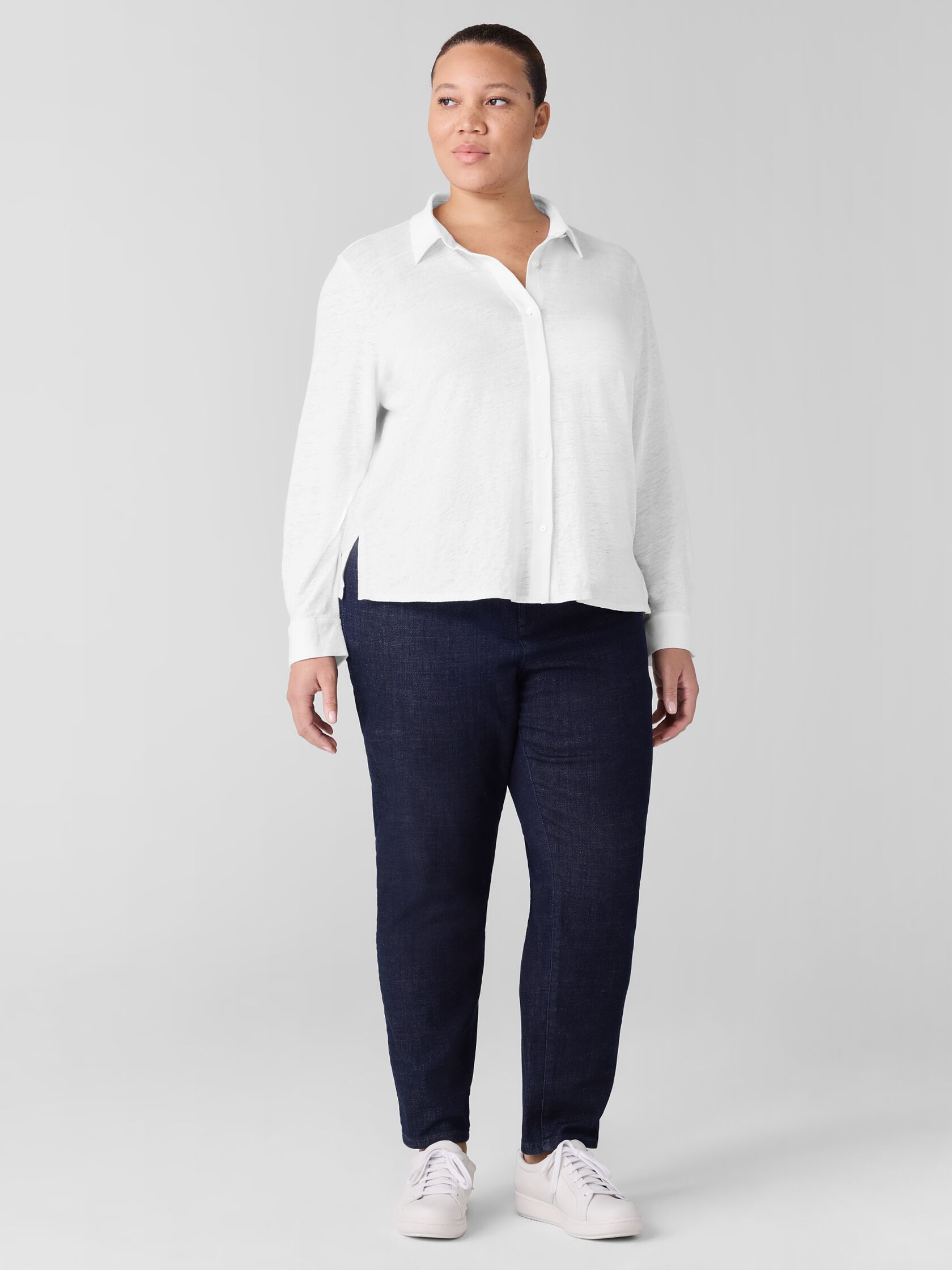 Organic Linen Jersey Classic Collar Shirt