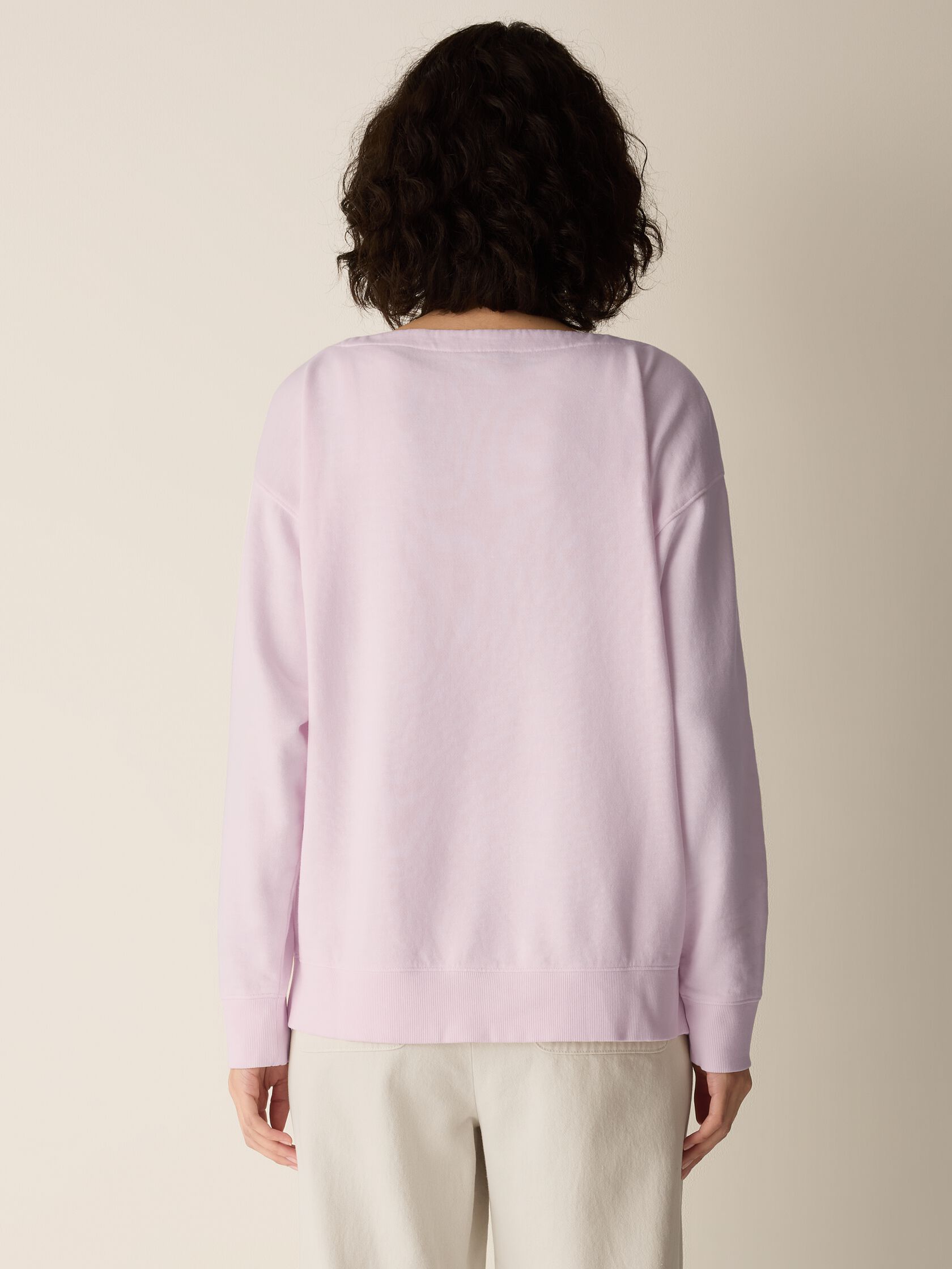 Garment-Dyed Organic Cotton Terry Bateau Neck Top