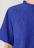 Woven Pliss&eacute; Mock Neck Top