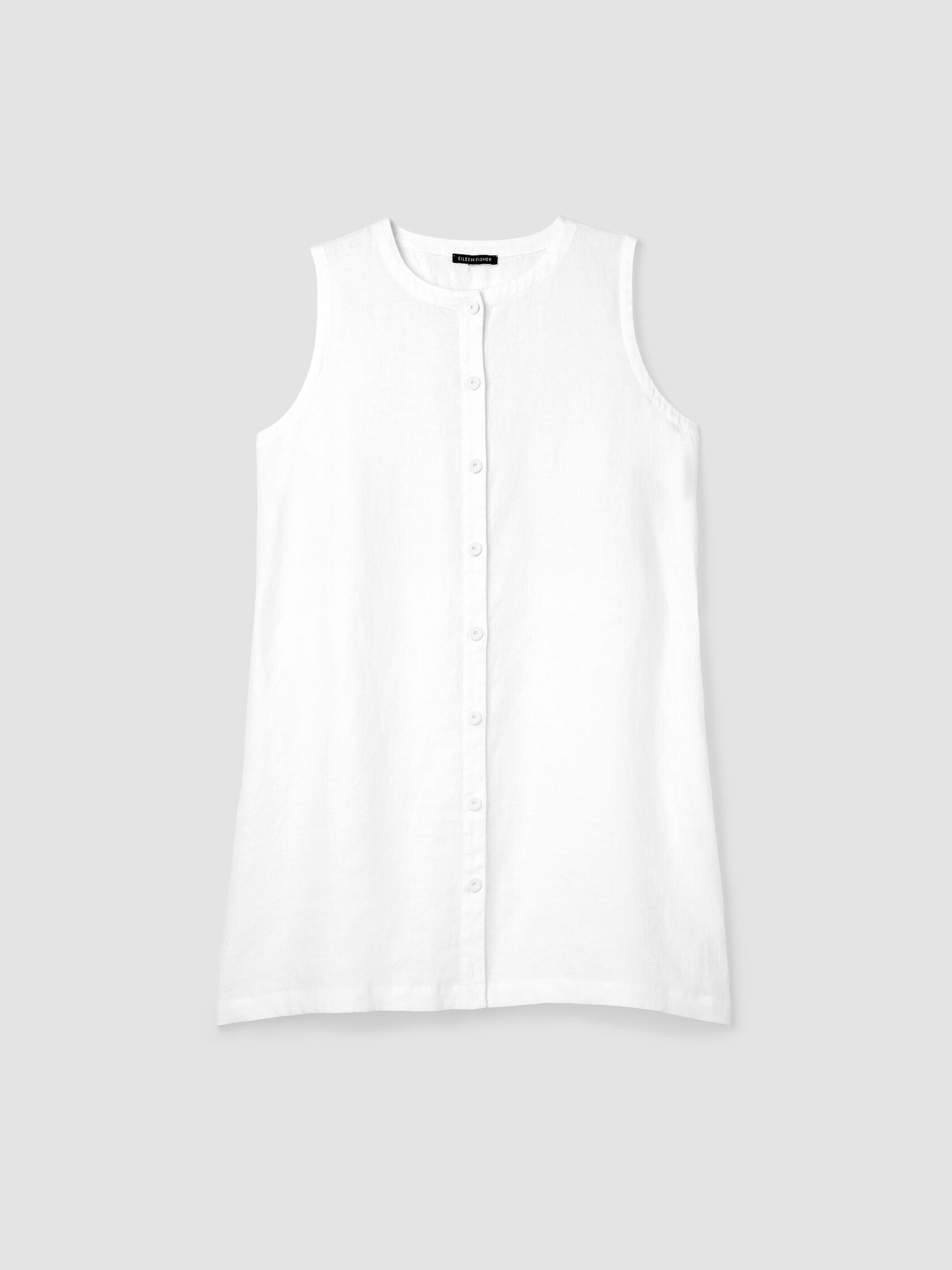 Organic Linen Round Neck Long Vest