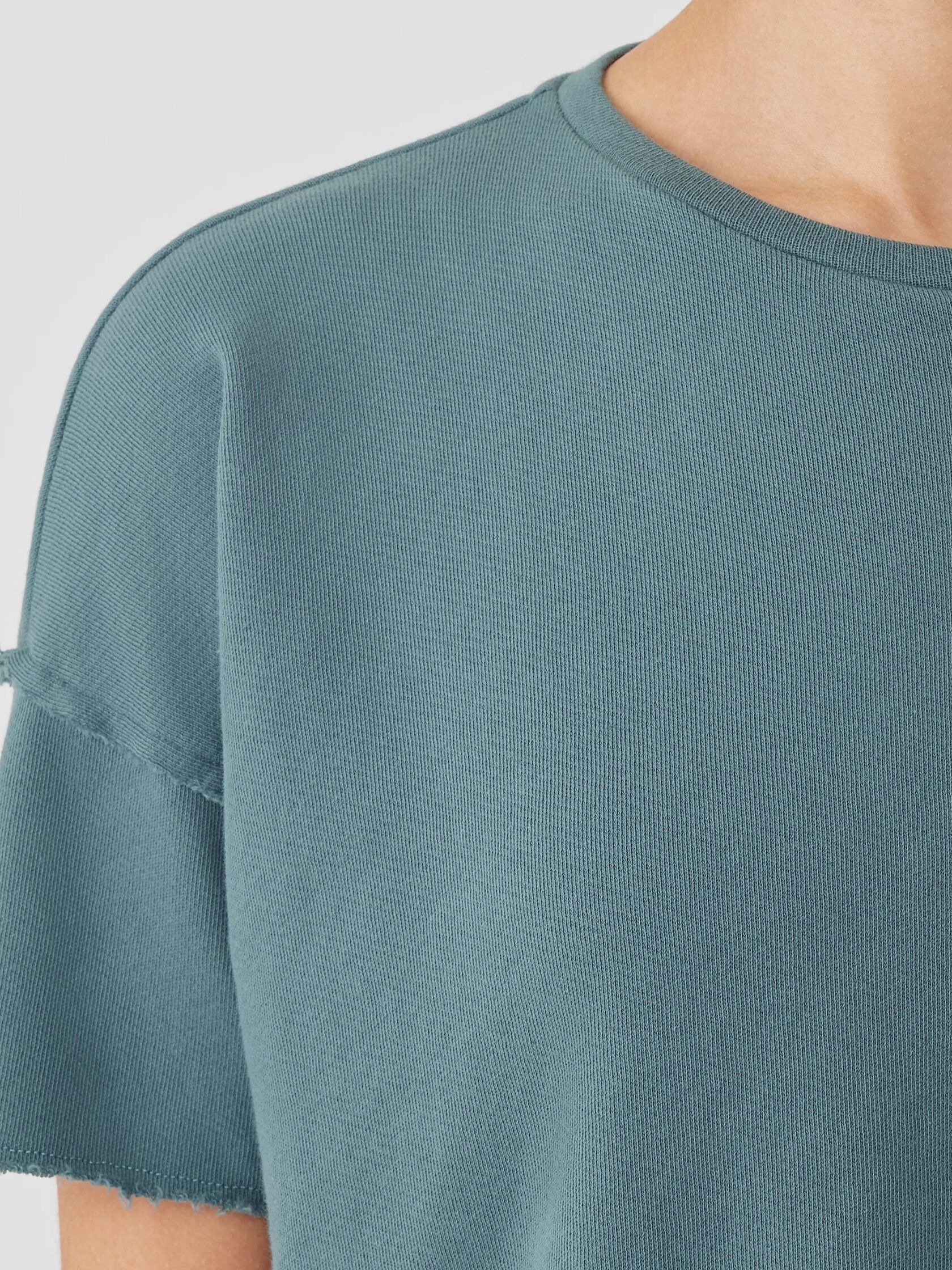 Lightweight Organic Cotton Terry Crew Neck Top