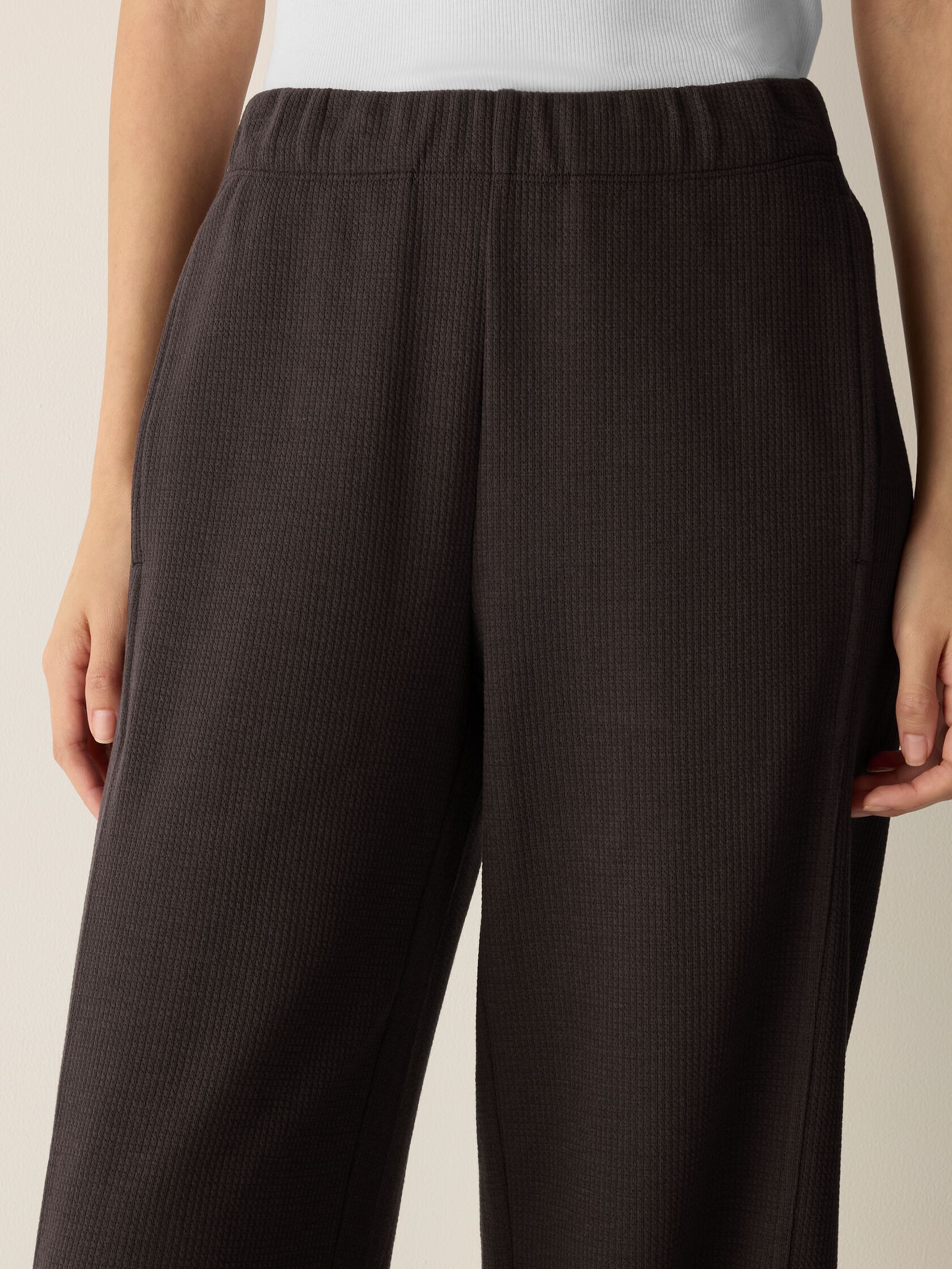 Waffle Cotton Blend Doubleknit Lantern Jogger Pant