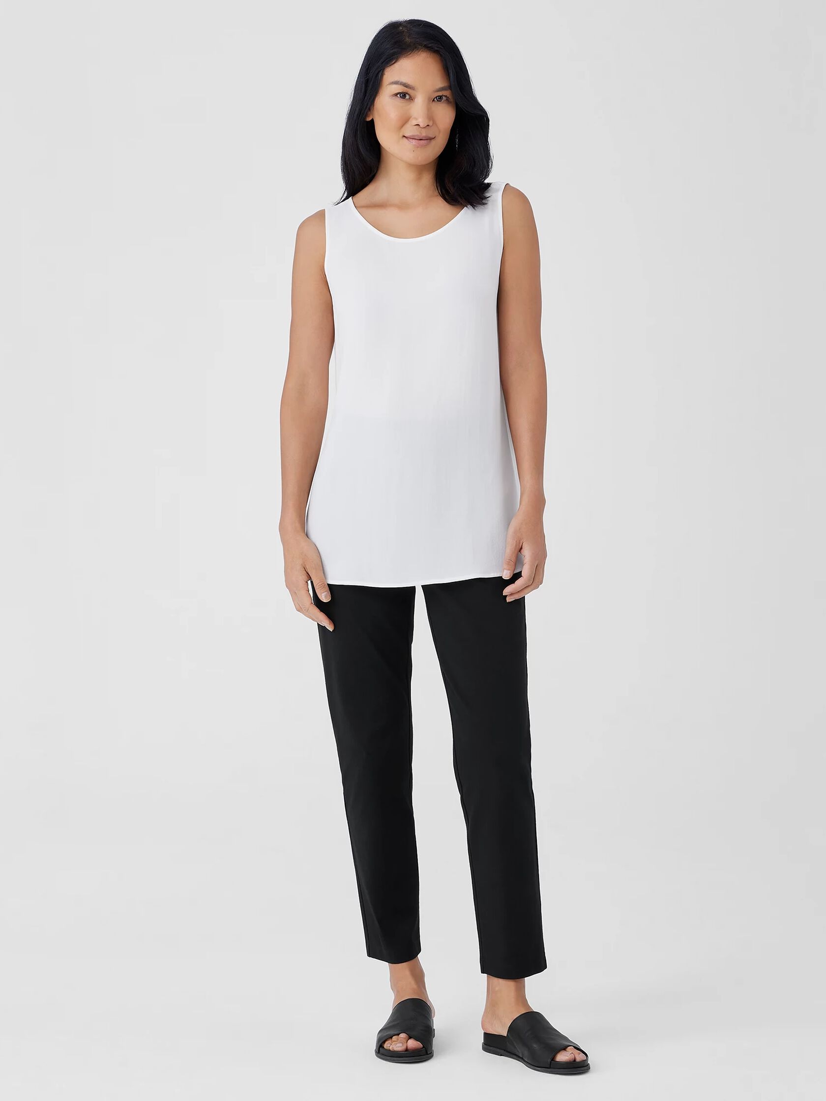 Cotton Blend Ponte Slim Pant