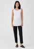 Cotton Blend Ponte Slim Pant