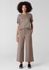 Stretch Cotton Twill Wide-Leg Trouser Pant