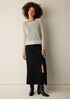 Gossamer Viscose Wedge Crew Neck Top