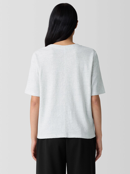 Organic Cotton Jacquard Crew Neck Top