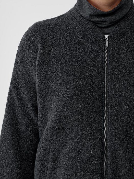 Boucle Wool Knit Flight Jacket