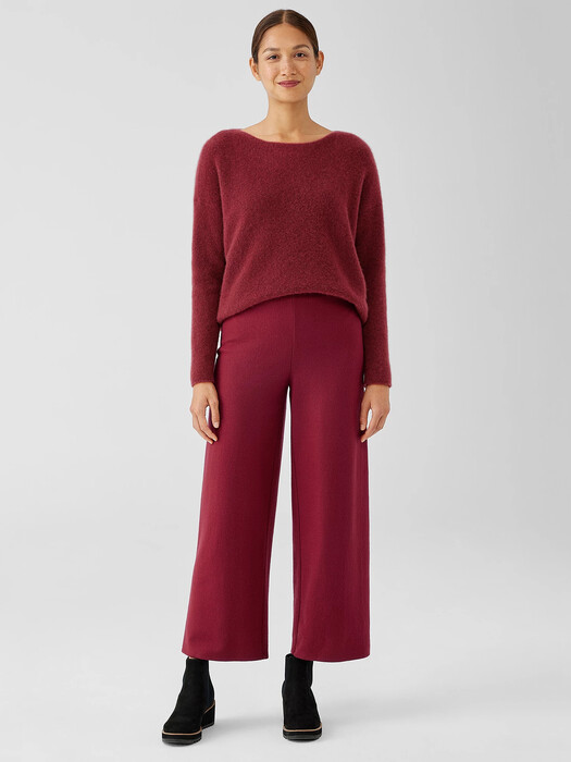 Boiled Wool Jersey Wide-Leg Pant