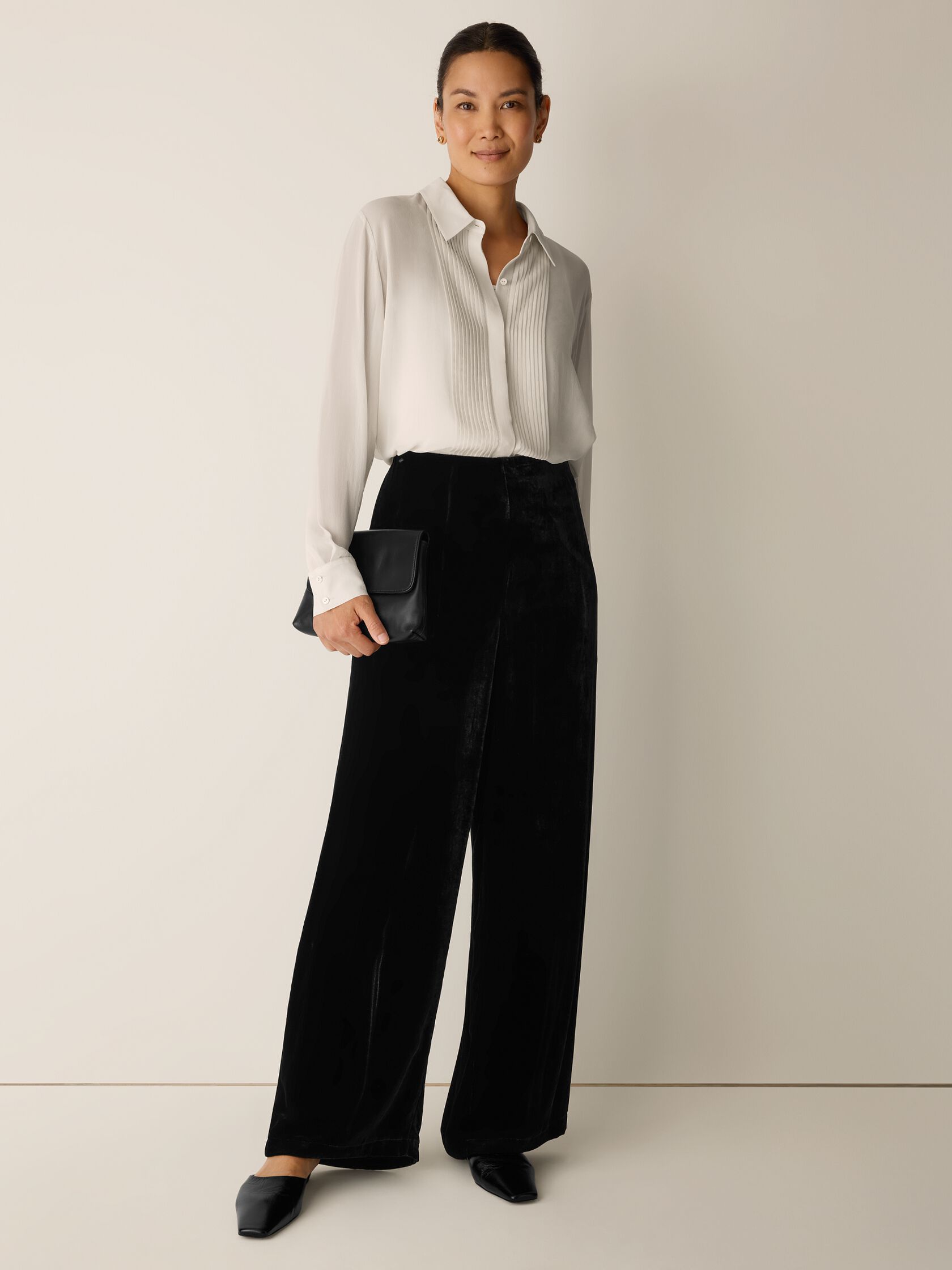 Velvet Wide-Leg Pant