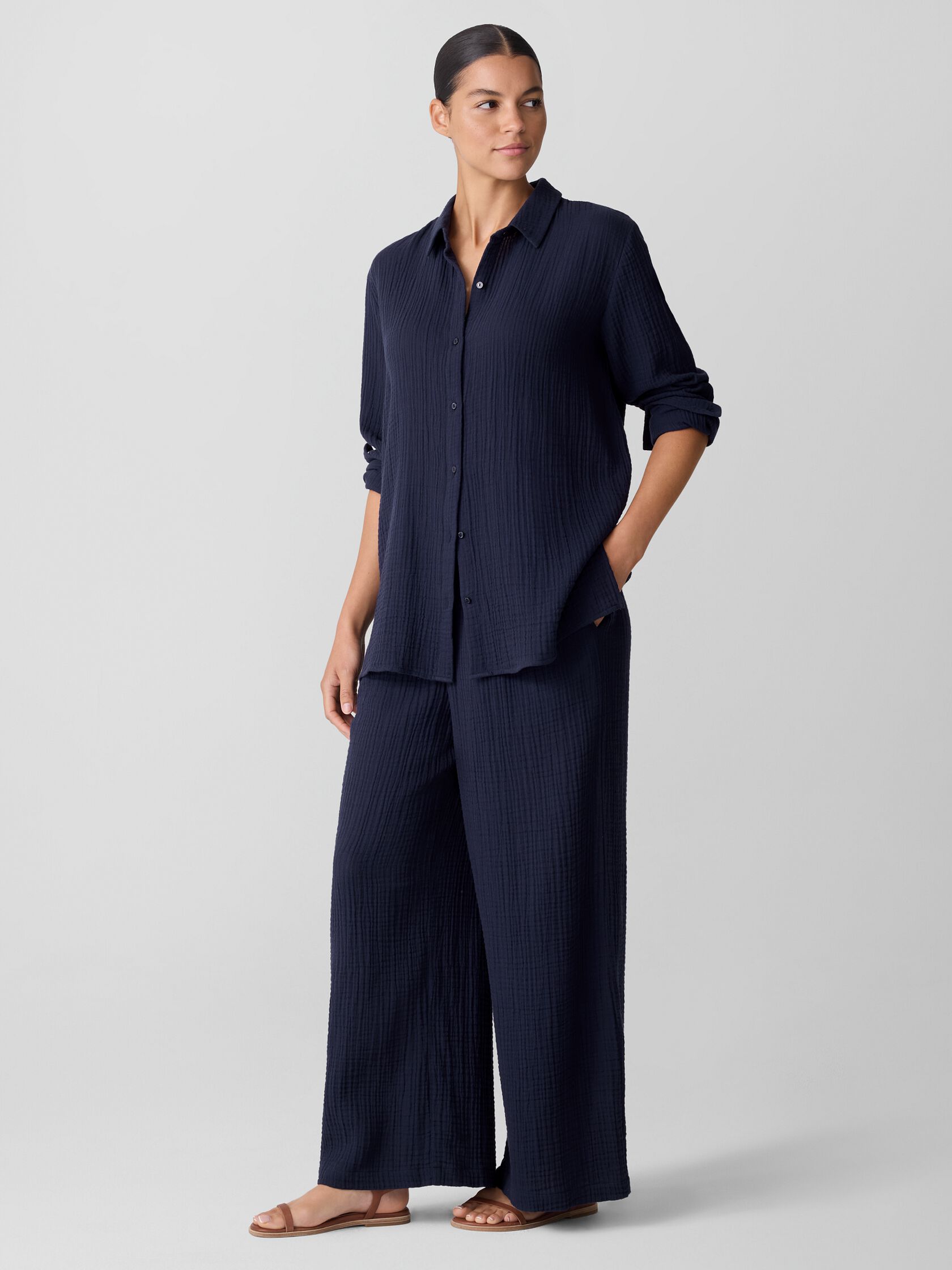 Organic Cotton Lofty Gauze Classic Collar Shirt