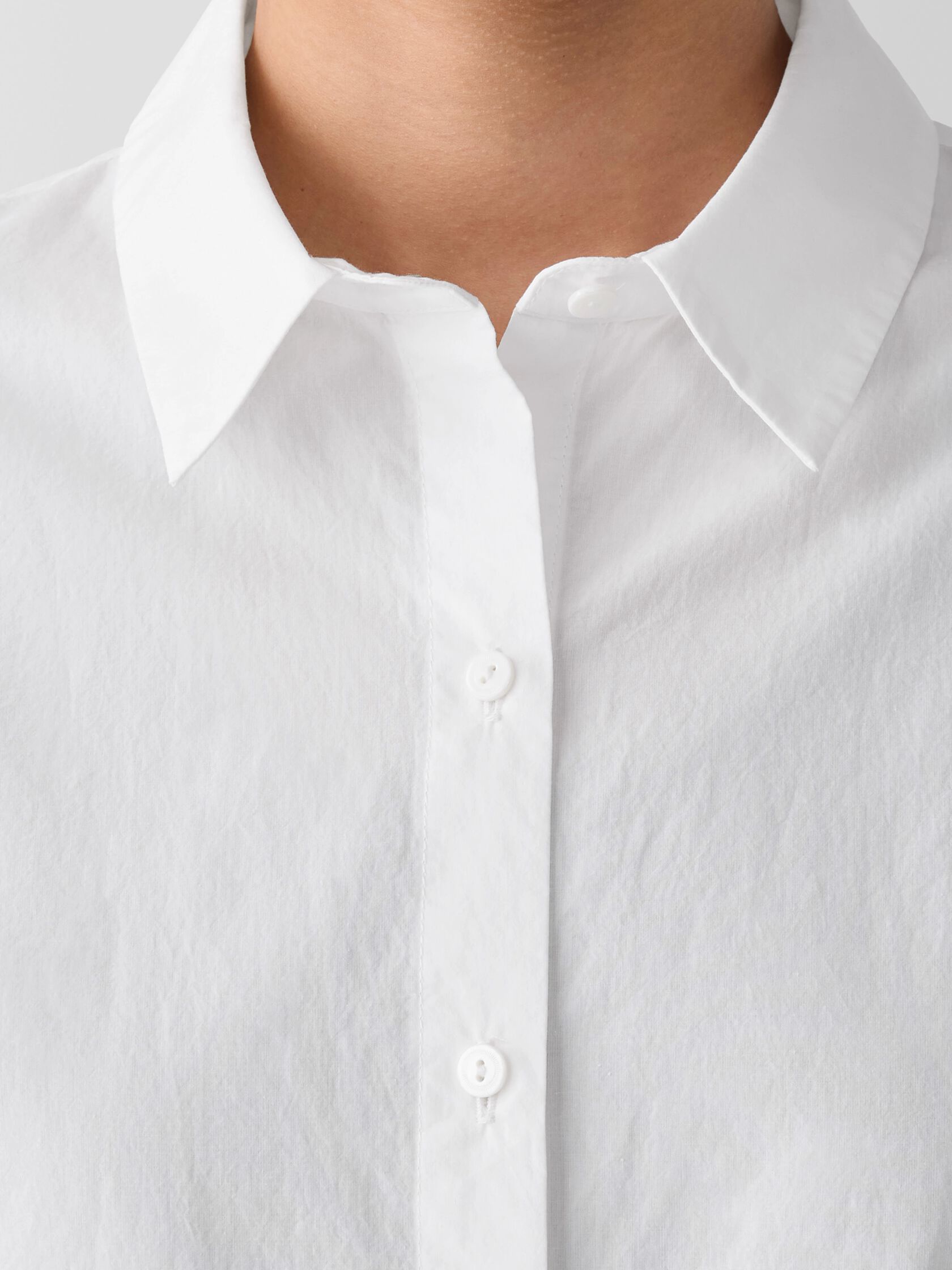 Washed Organic Cotton Poplin Classic Collar Short Shirt