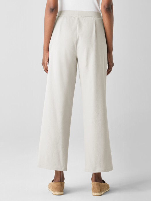Cotton Blend Ponte Wide-Leg Pant