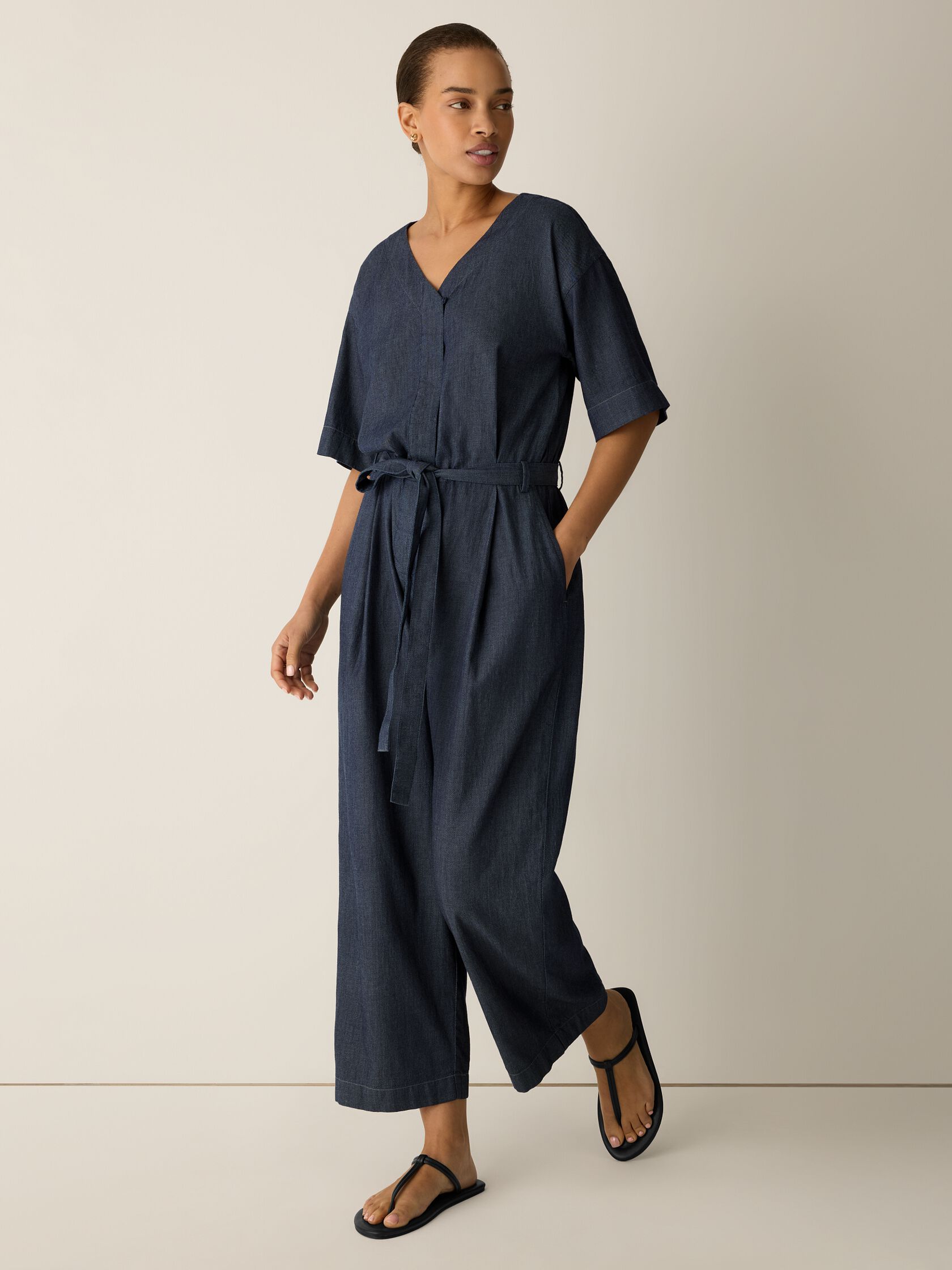 Airy Organic Cotton Twill Jumpsuit