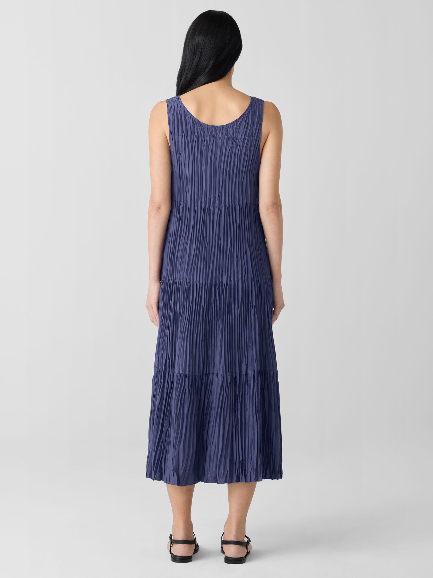 Crushed Silk Tiered Dress