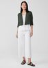 Organic Linen Cotton Jersey Cropped Cardigan