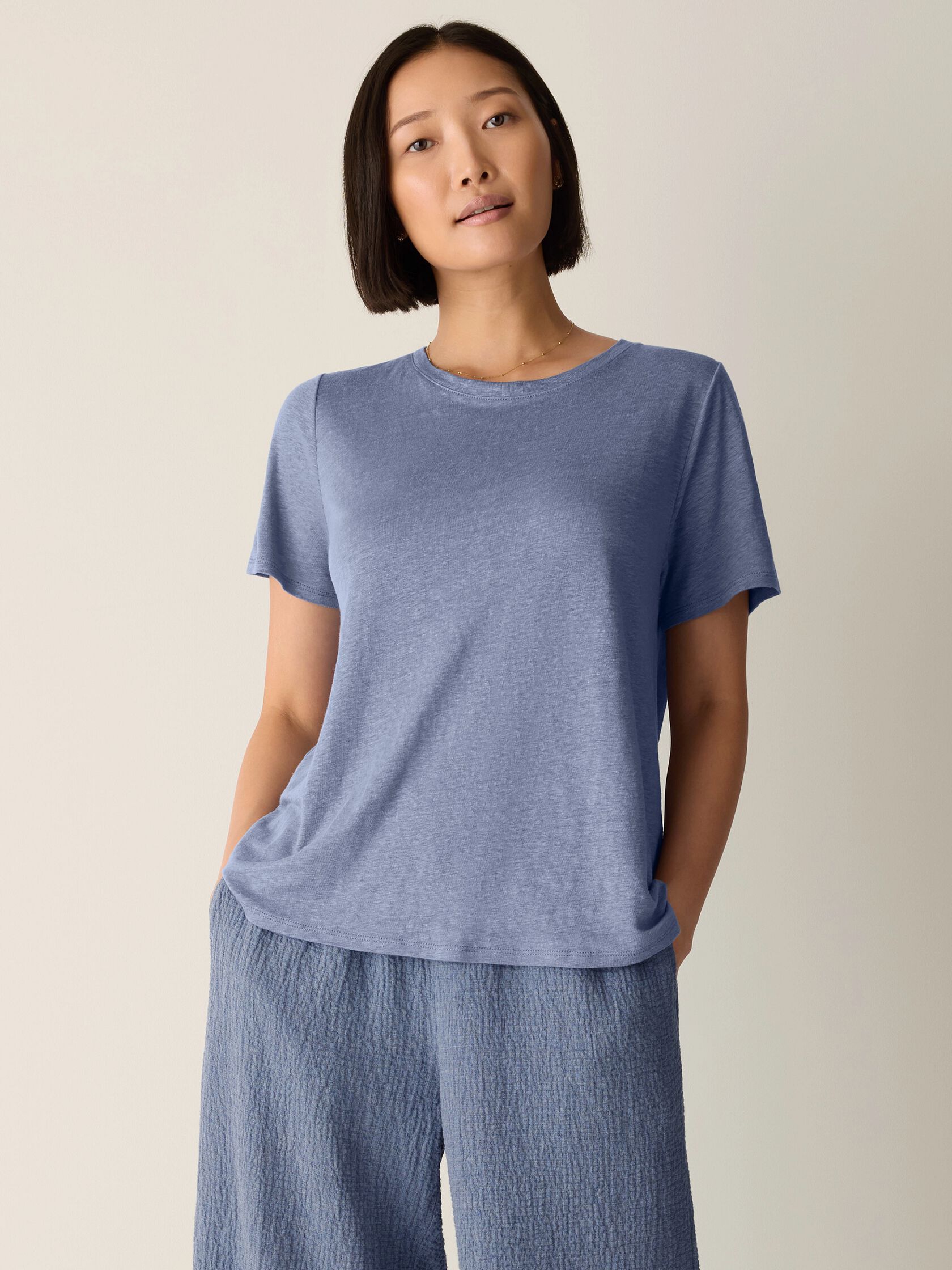 Organic Linen Jersey Crew Neck Tee