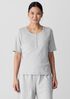 Mélange Organic Cotton Interlock Henley Sleep Top