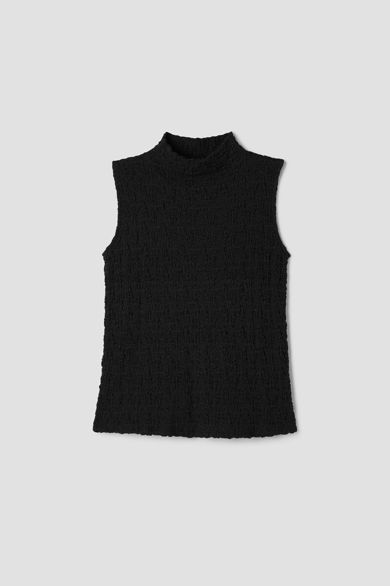 Bubble Jacquard Funnel Neck Top Bubble Jacquard Funnel Neck Top